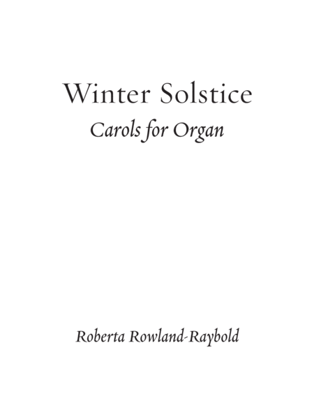 Winter Solstice: Carols for Organ