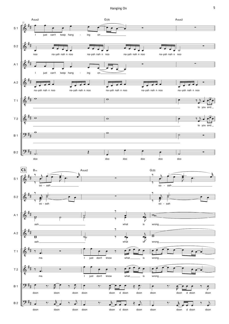 Hanging On Divisi scores gallery preview page 5