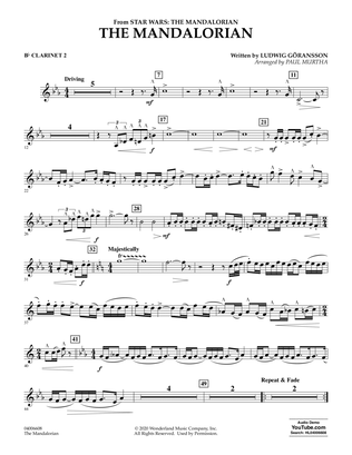 The Mandalorian (from Star Wars: The Mandalorian) (arr. Paul Murtha) - Bb Clarinet 2