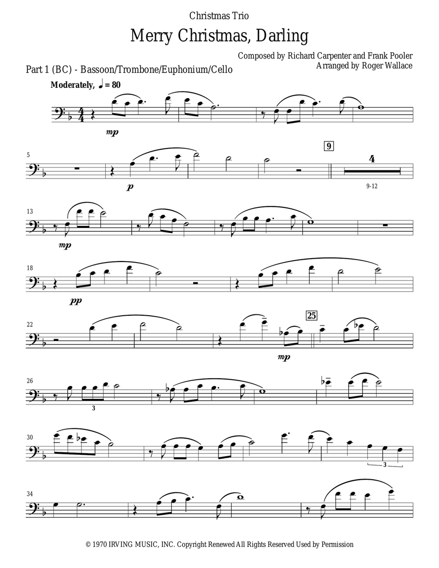Darling, Merry Christmas Brass Trio scores gallery preview page 6