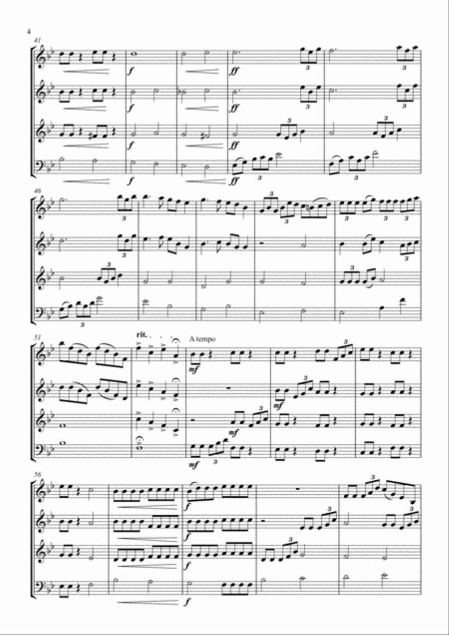 Concert Piece for Horn Quartet French Horn Quartet scores gallery preview page 4