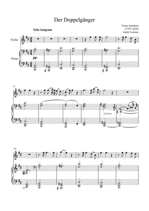 Book cover for Der Doppelgänger - Franz Schubert - Violin Solo