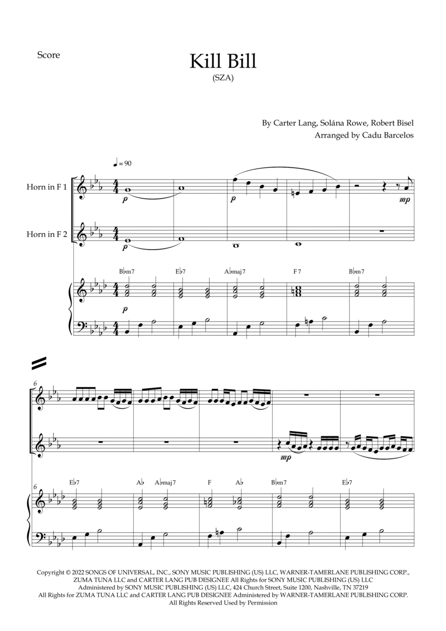 Kill Bill Brass Duet scores gallery preview page 1