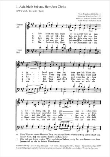 Bach: Choralsatze 1, 21 Kirchenlieder in vierstimmigen Satzen