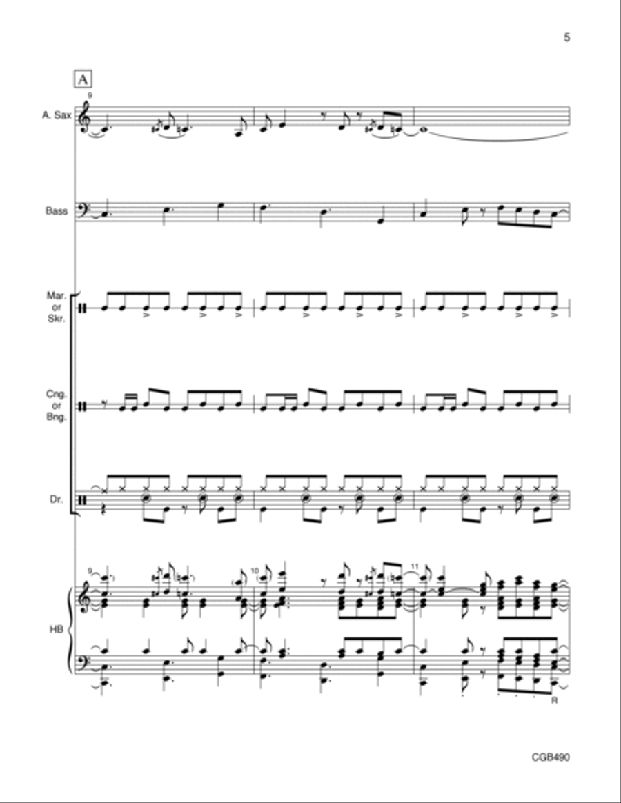 Jazz Ballad on Let Us Break Bread Together Full Score Handbell Choir scores gallery preview page 5