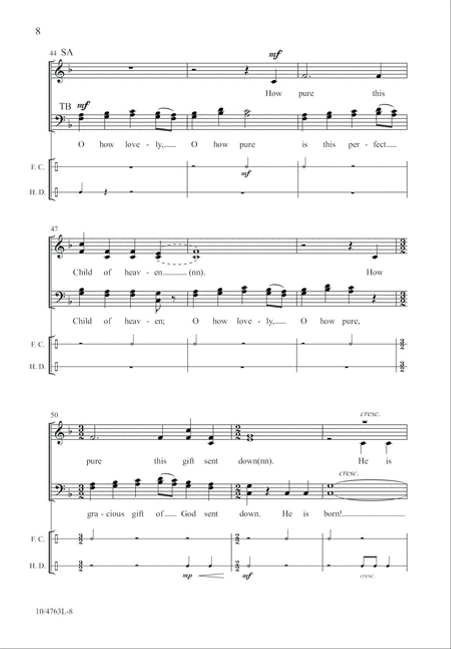 Born, He Is Born! Born, He Is Born! 4-Part scores gallery preview page 8