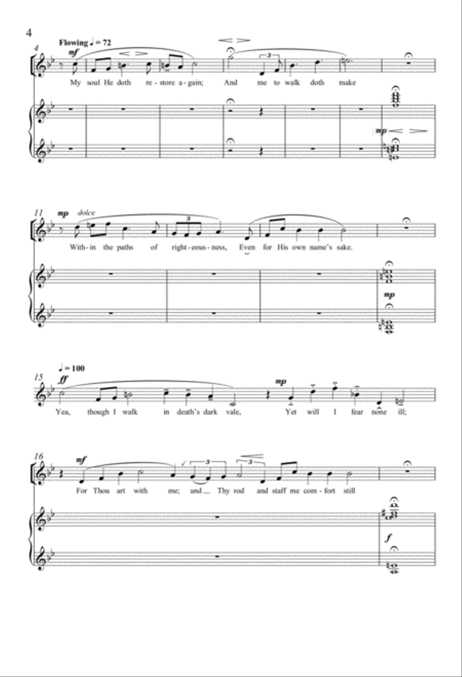 Psalm Cycle III: 1. Psalm 23 & 2. Psalm 98 4-Part scores gallery preview page 3