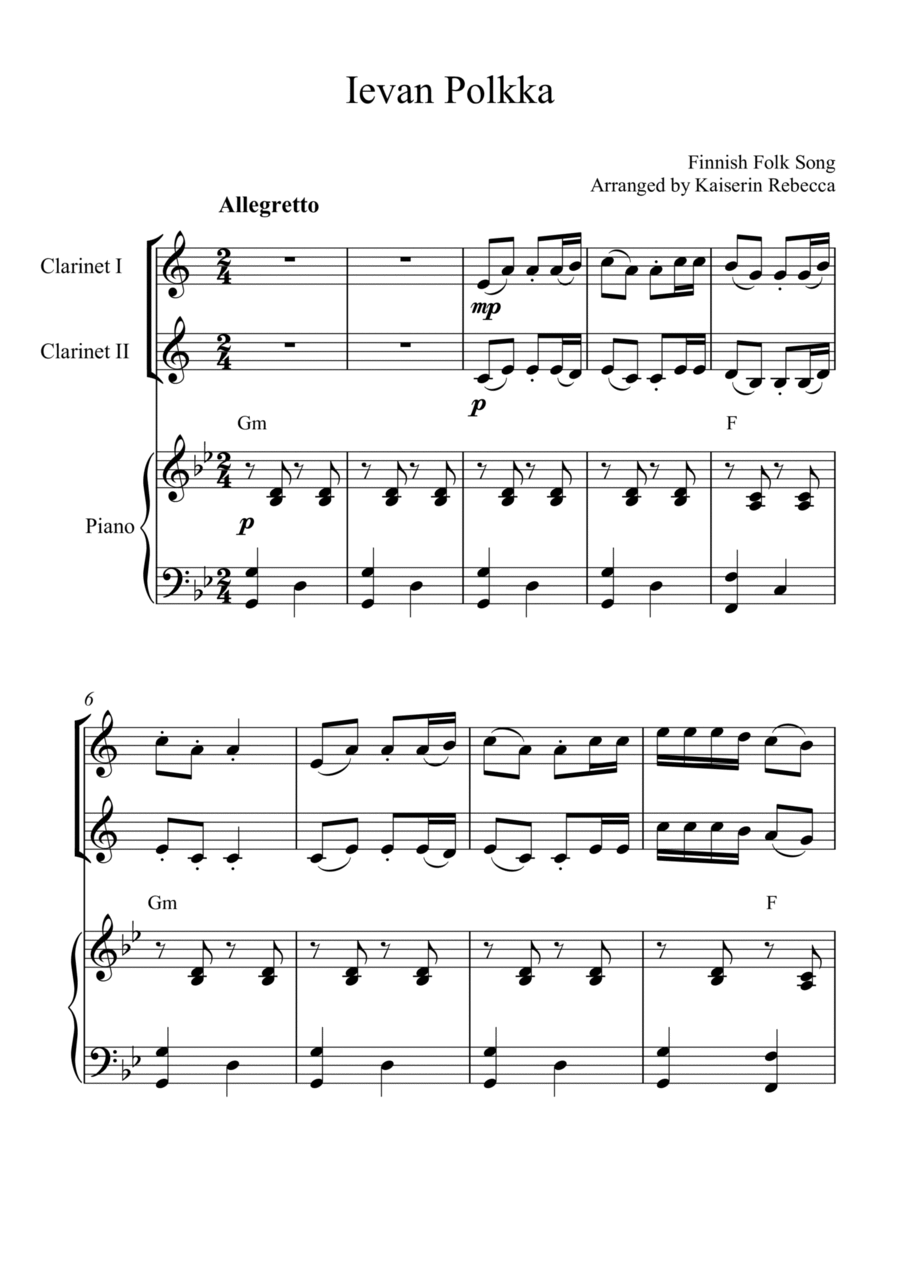 Ievan Polkka Ievan Polkka Woodwind Duet scores gallery preview page 1