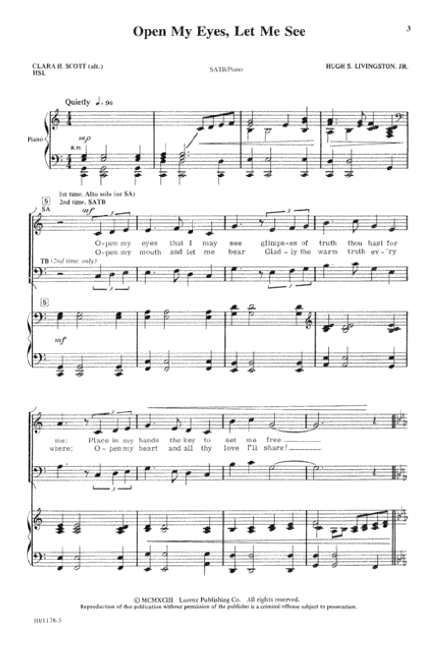 Open My Eyes, Let Me See 4-Part scores gallery preview page 3