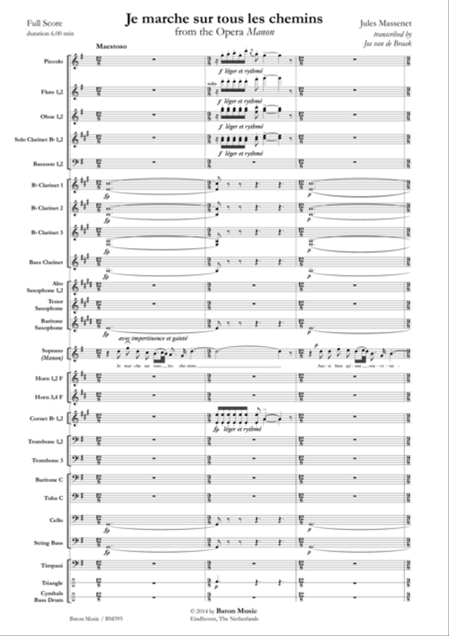 Je marche sur tous les chemins Concert Band scores gallery preview page 2