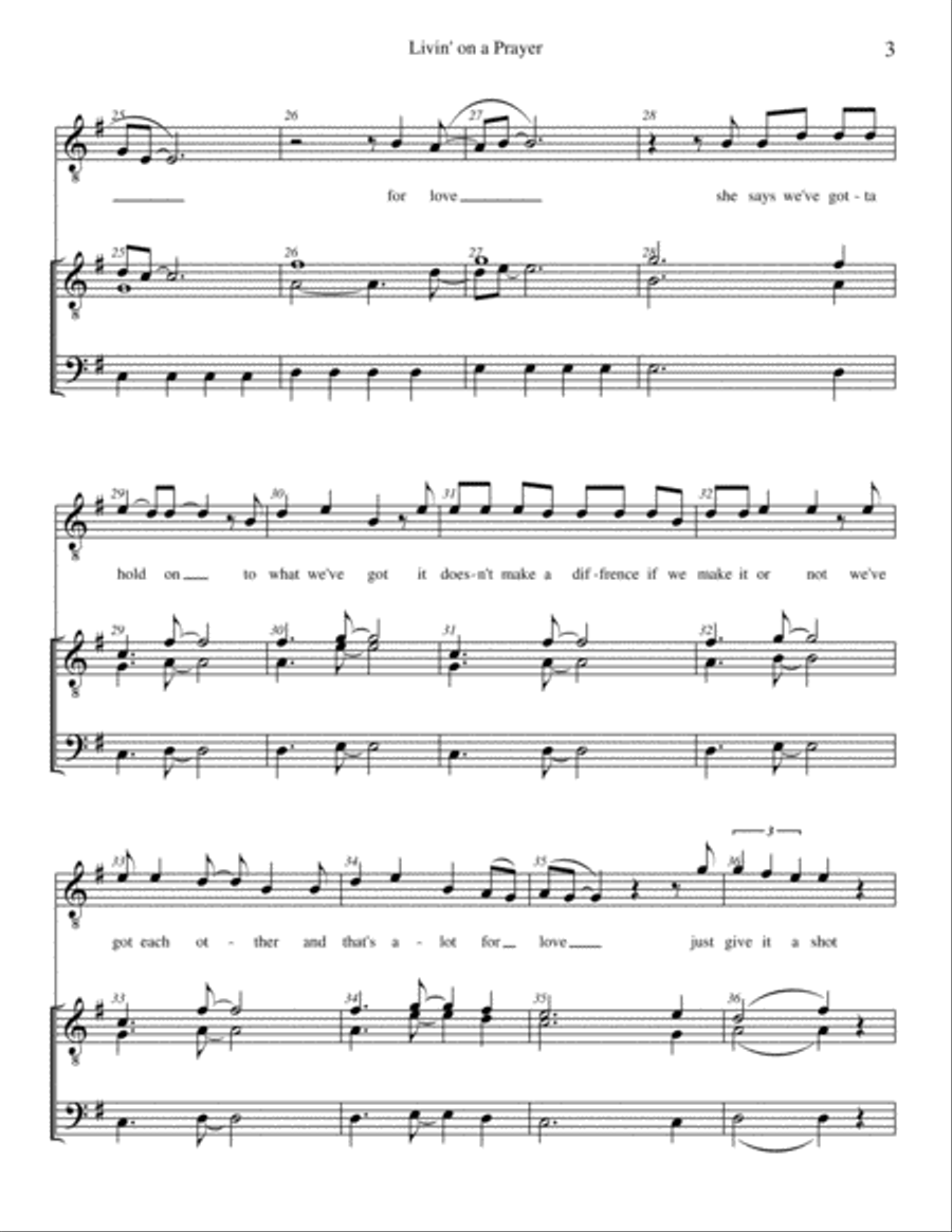 Livin' On A Prayer Livin' On A Prayer TTBB scores gallery preview page 3