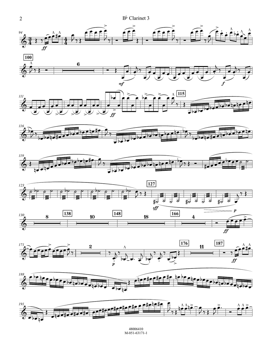 Incantation and Dance - Bb Clarinet 3 Concert Band scores gallery preview page 2