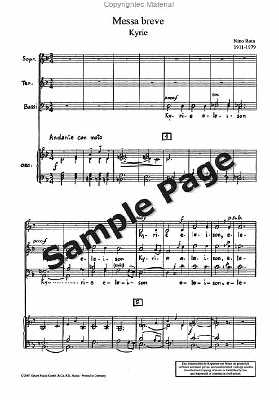 Messa Breve For Mixed Choir (3 Voices Stb) And Organ STB scores gallery preview page 2