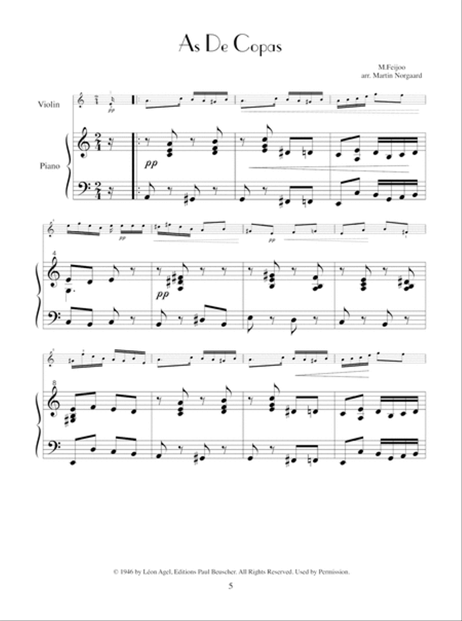 French Tangos for Violin Violin Solo scores gallery preview page 6