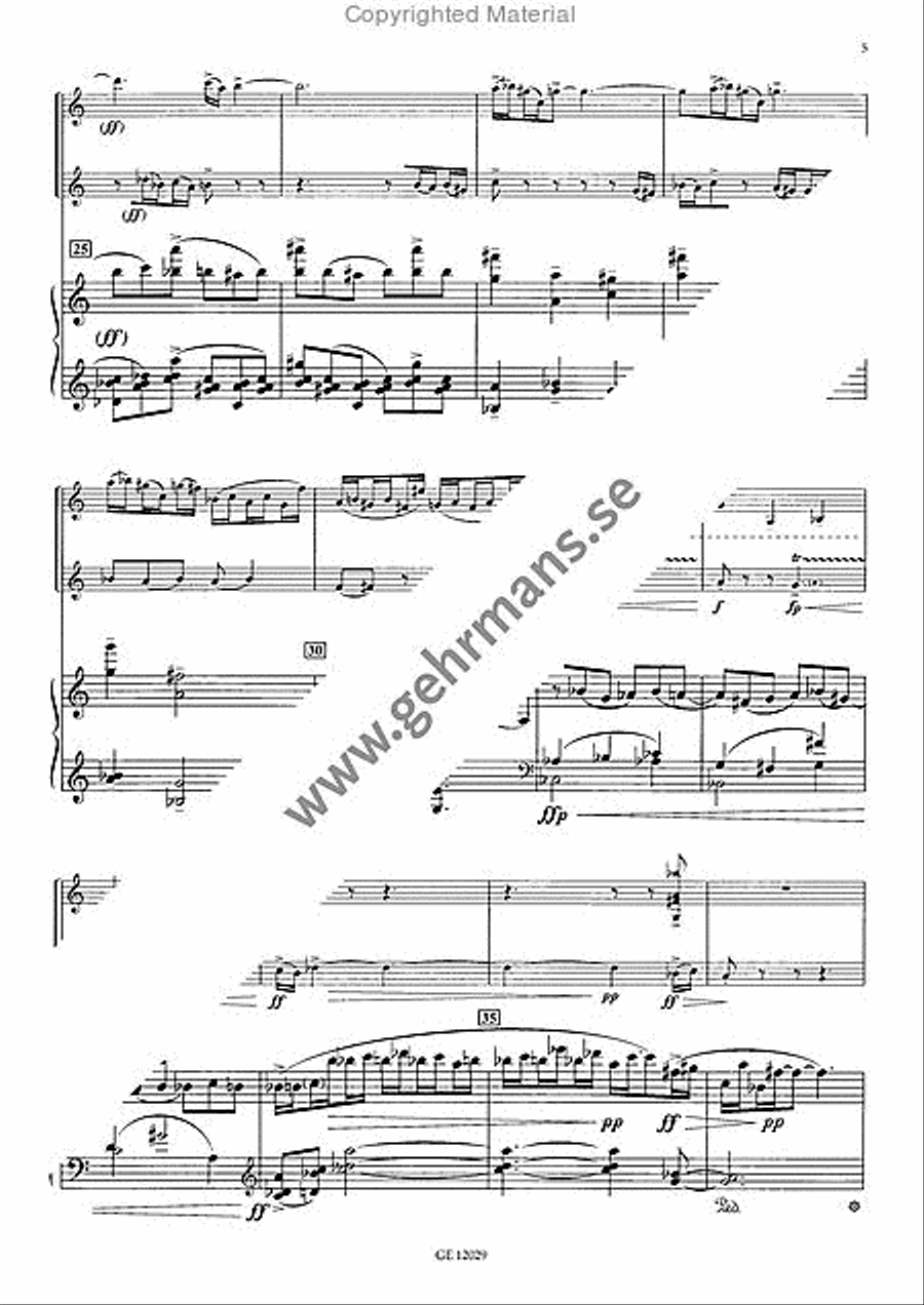 Trio per violino, corno e pianoforte Violin scores gallery preview page 4
