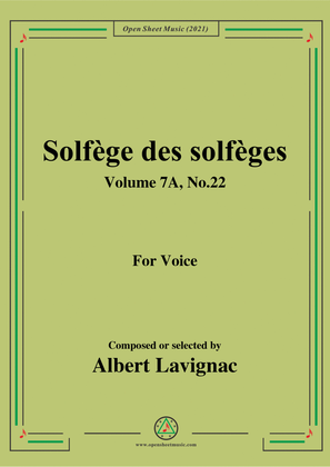 Lavignac-Solfege des solfeges,Volume 7A No.22,for Voice