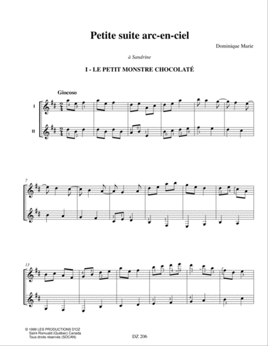 Petite suite arc-en-ciel Classical Guitar scores gallery preview page 2