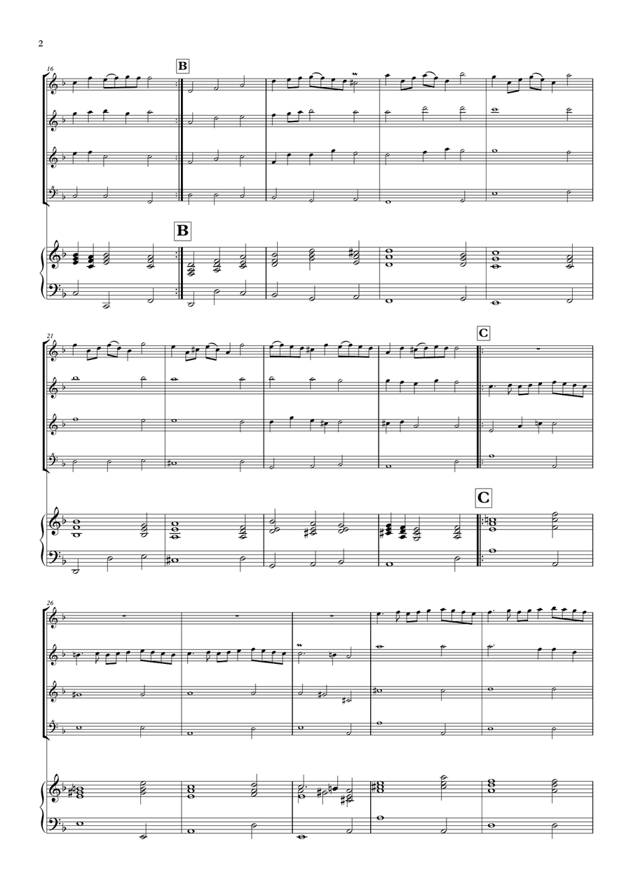 Henry Purcell - Rondeau - From Abdelazer Suite - for recorder quartet Woodwind Quartet scores gallery preview page 4