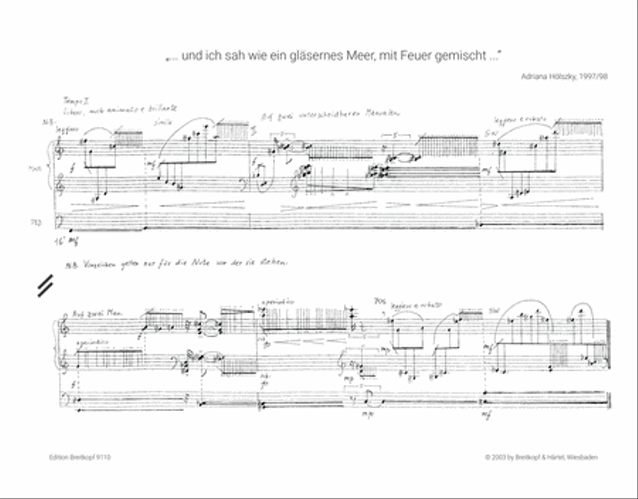 Und ich sah wie ein gläsernes Meer, mit Feuer gemischt … Organ scores gallery preview page 2