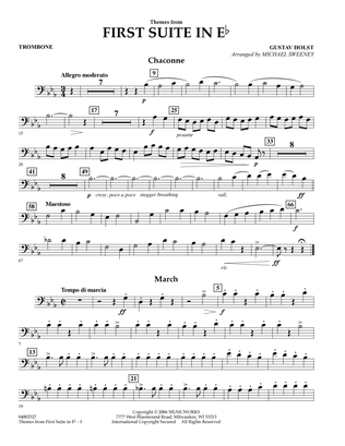 Book cover for First Suite In E Flat, Themes From - Trombone