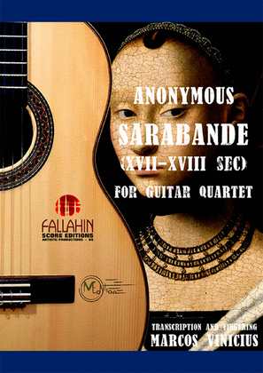 Book cover for SARABANDE - ANONYMOUS - FOR GUITAR QUARTET