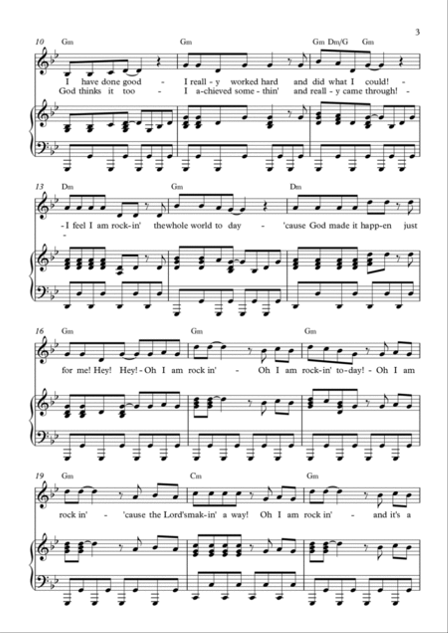 I Am Rockin'! Piano, Vocal, Guitar scores gallery preview page 3