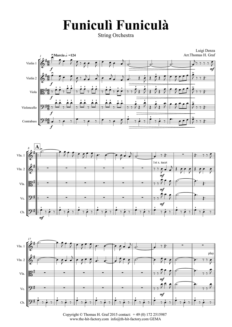 Funiculi Funicula - Italian Evergreen - String Orchestra String Orchestra scores gallery preview page 2