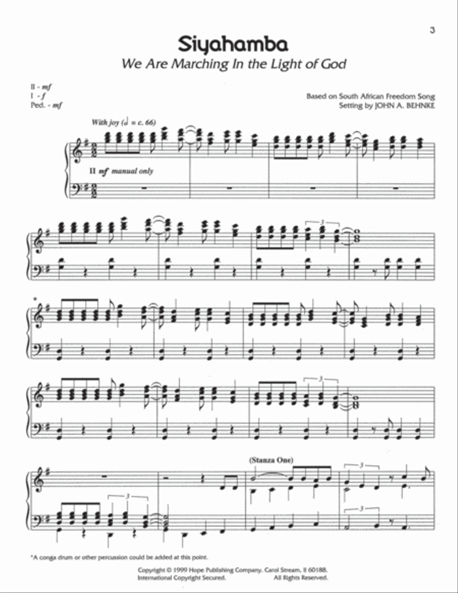 Three Global Songs Organ scores gallery preview page 5