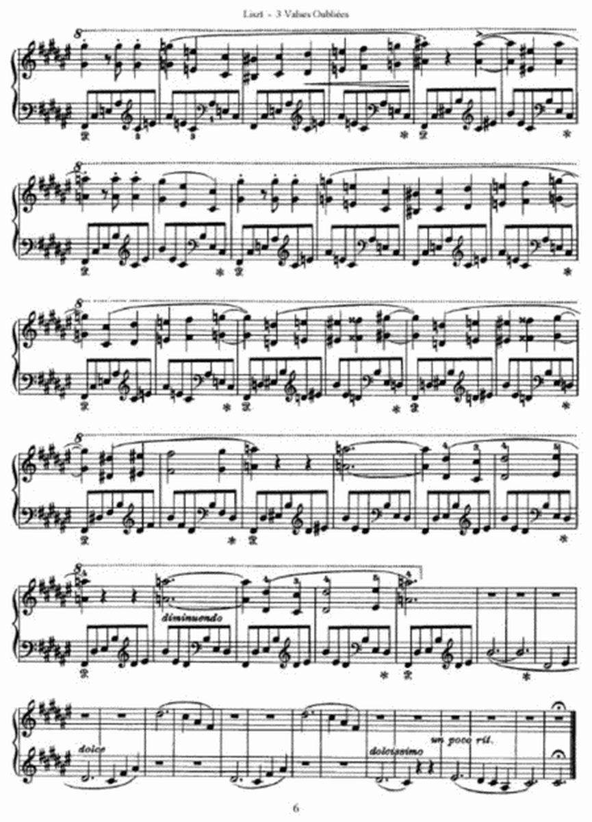 Franz Liszt - 3 Valses Oubliées, Valse Oubliée No. 1