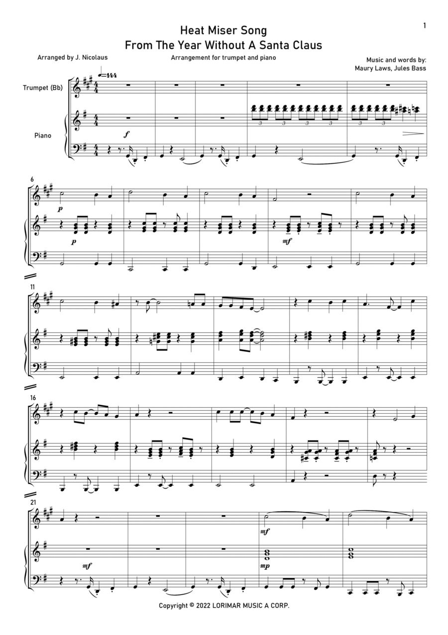 Heat Miser B-Flat Trumpet scores gallery preview page 1