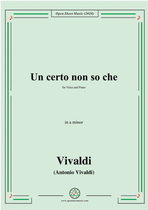 Book cover for Vivaldi-Un certo non so che,in a minor,for Voice and Piano