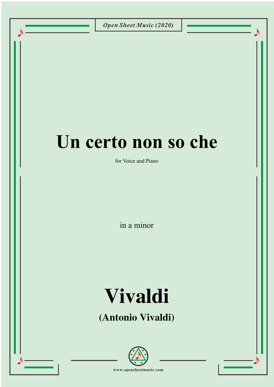 Vivaldi-Un certo non so che,in a minor,for Voice and Piano