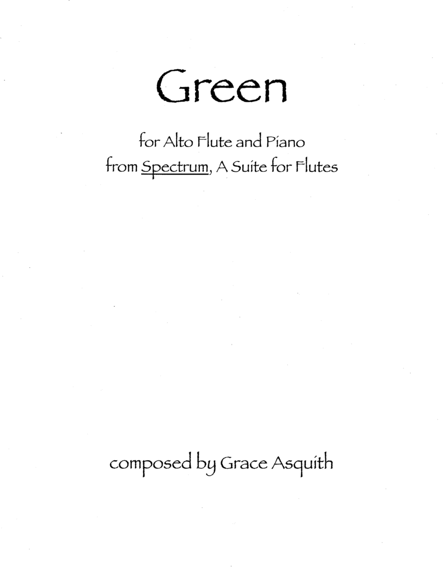 Green from Spectrum - for Alto Flute and Piano Woodwind Duet scores gallery preview page 1