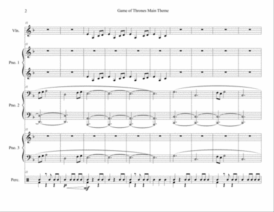 Game Of Thrones Game Of Thrones Small Ensemble scores gallery preview page 2
