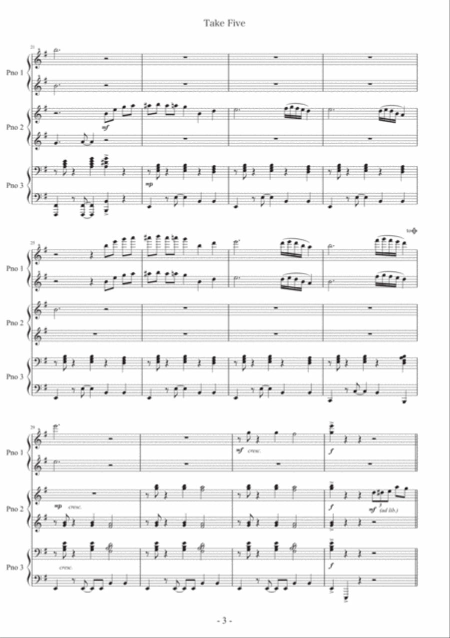 Take Five Piano Solo scores gallery preview page 4