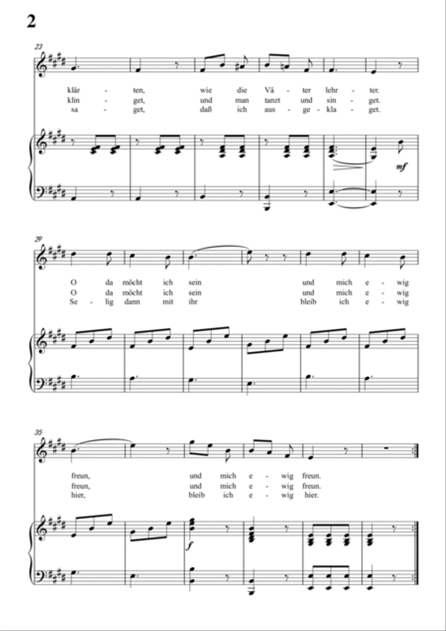 Schubert-Seligkeit in E for Vocal and Piano Schubert-Seligkeit in E for Vocal and Piano Voice scores gallery preview page 3