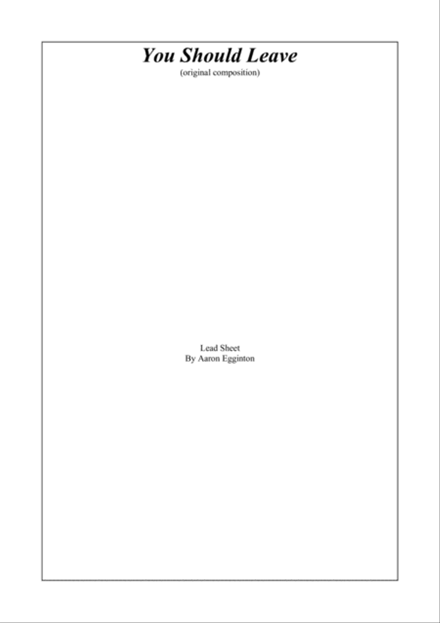 You Should Leave Piano Solo scores gallery preview page 1