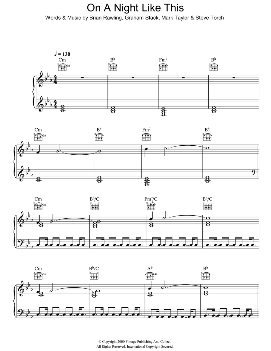 On A Night Like This Acoustic Guitar scores gallery preview page 1