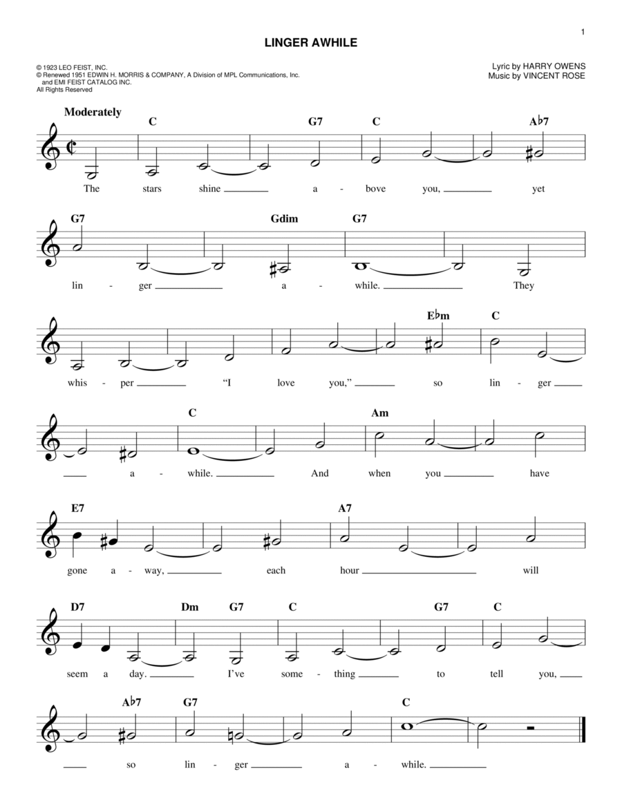 Linger Awhile Piano scores gallery preview page 1
