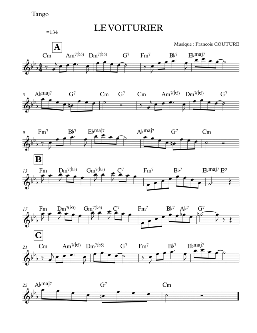 LE VOITURIER Piano scores gallery preview page 1