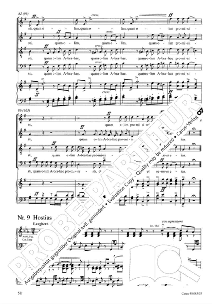 Missa pro defunctis 4-Part scores gallery preview page 59