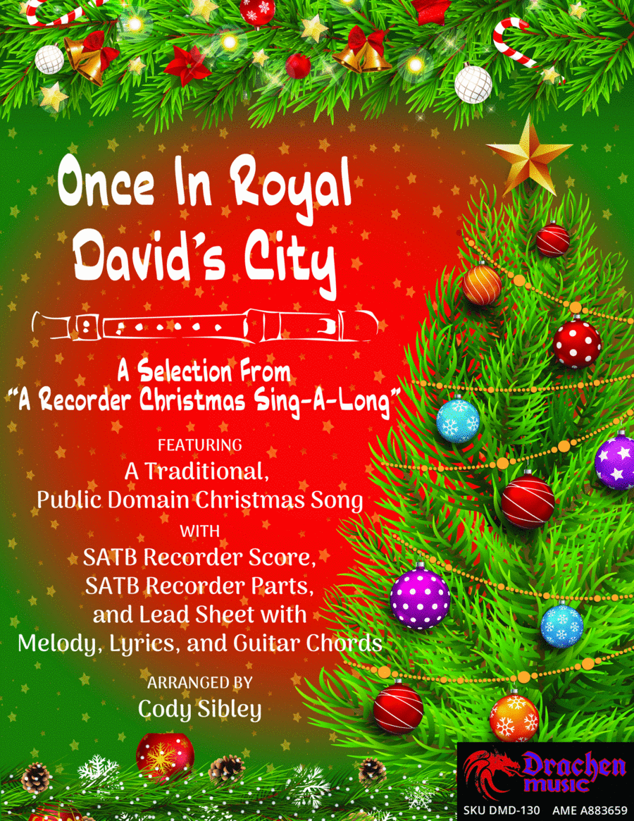 Once In Royal David's City Soprano Recorder scores gallery preview page 1