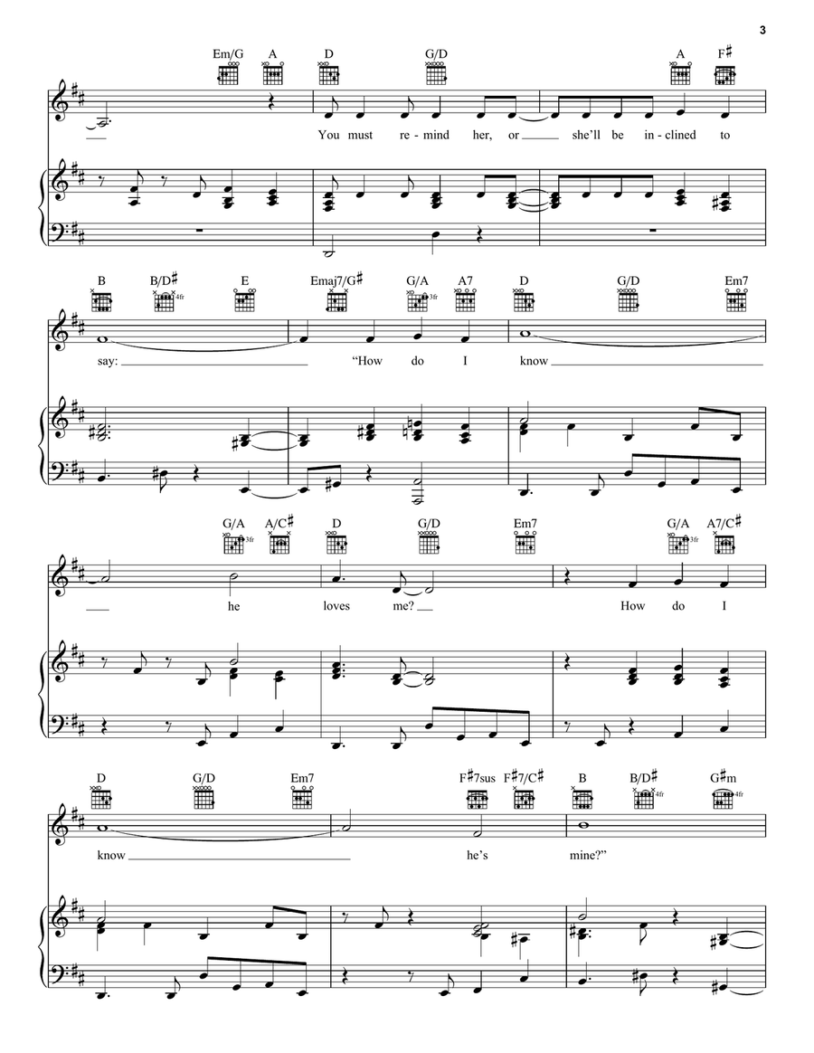 That's How You Know (from Enchanted) Piano, Vocal, Guitar scores gallery preview page 3
