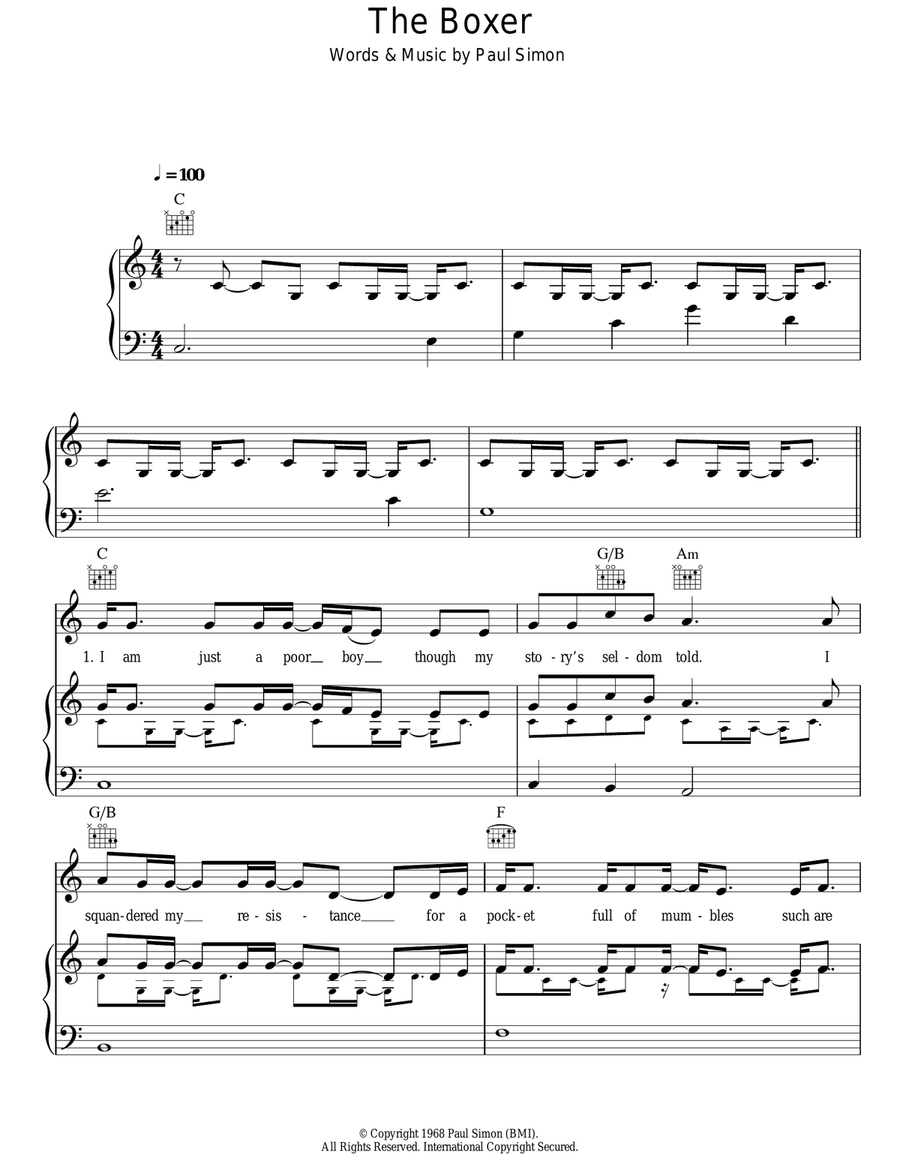 The Boxer Acoustic Guitar scores gallery preview page 1
