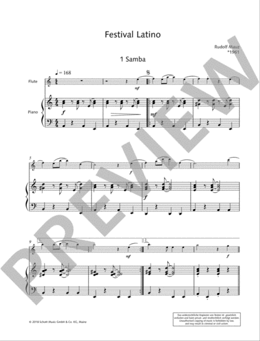 Festival Latino: Samba * Rumba * Mambo Flute Solo scores gallery preview page 2
