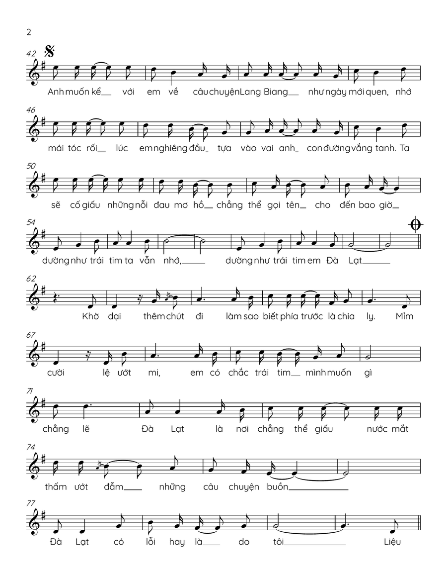 Đà Lạt Đâu Có Lỗi Piano scores gallery preview page 2
