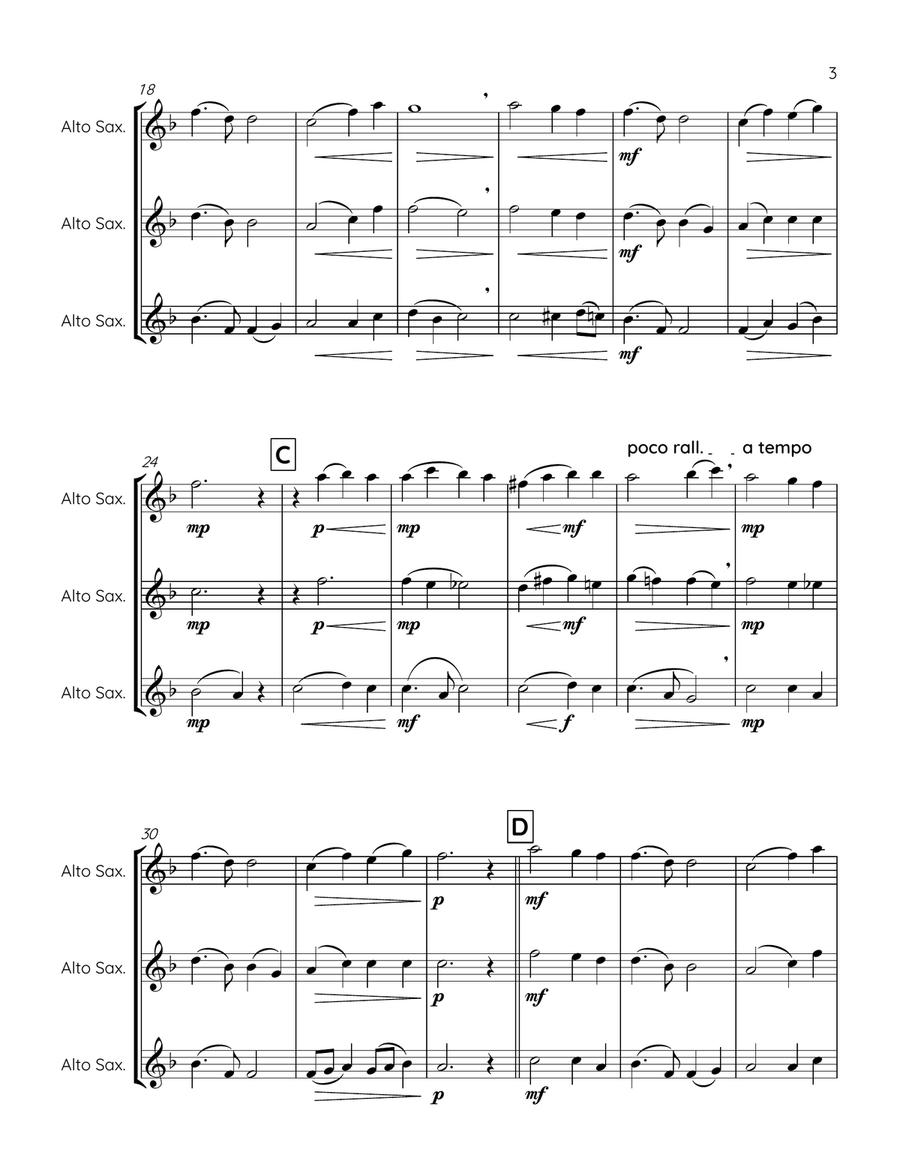 Nearer, My God, to Thee - alto saxophone trio Woodwind Trio scores gallery preview page 3