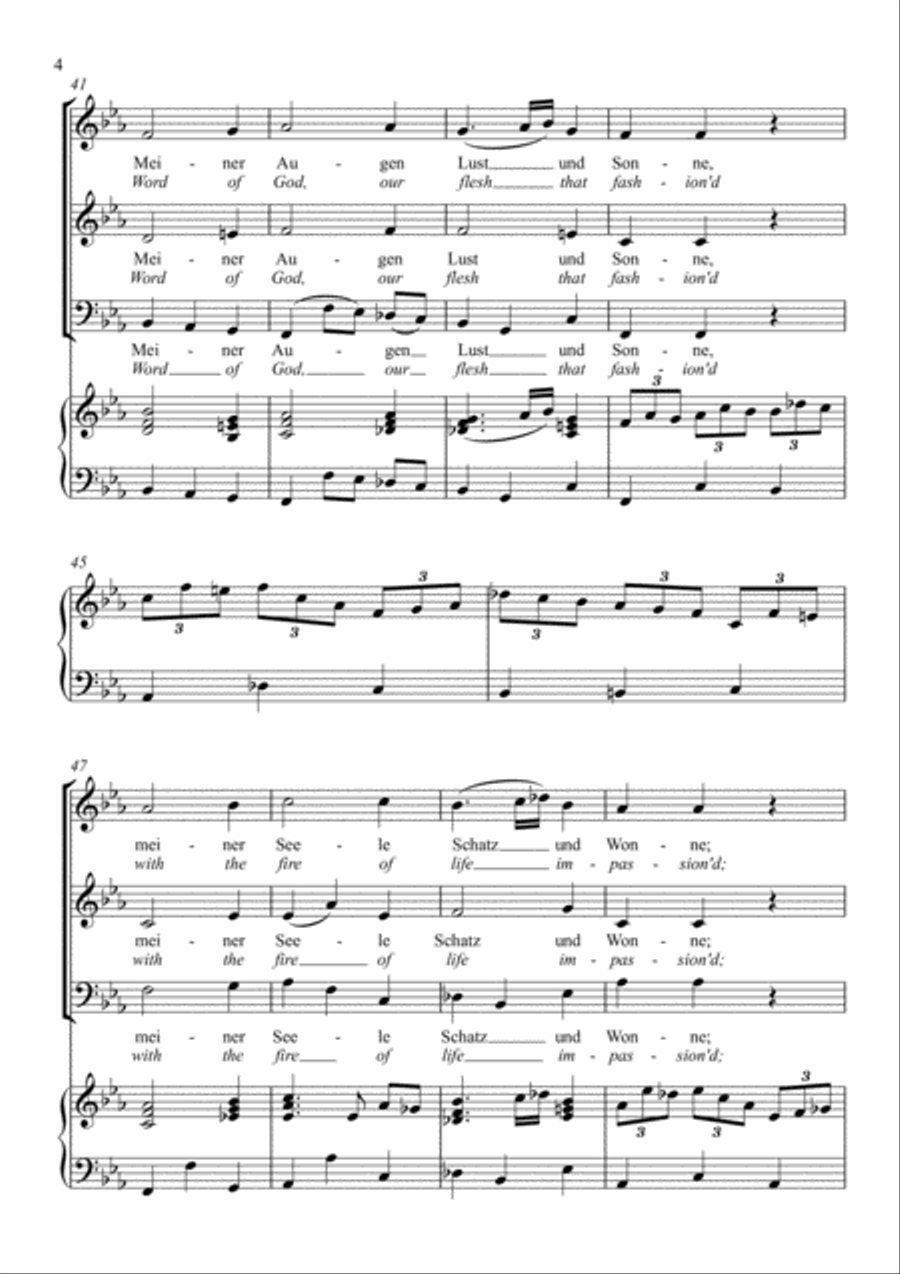 Johann Sebastian Bach - Jesus joy of man's desiring (SAB old singers Choir, Amateur) 3-Part scores gallery preview page 4
