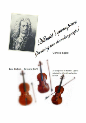 Händel's Opera pieces for string trio formations - Full Score - Director/teacher