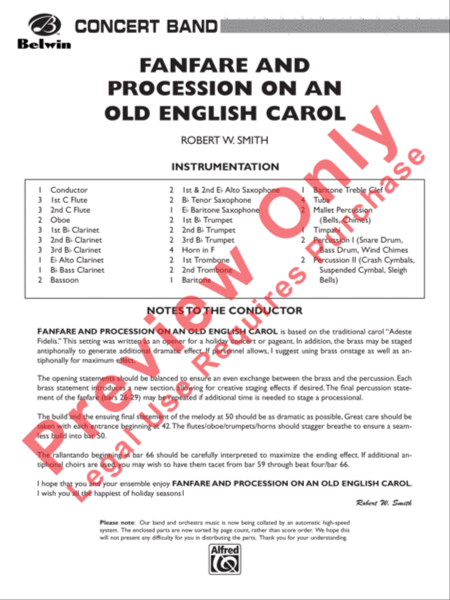 Fanfare and Processional on an Old English Carol Concert Band scores gallery preview page 2